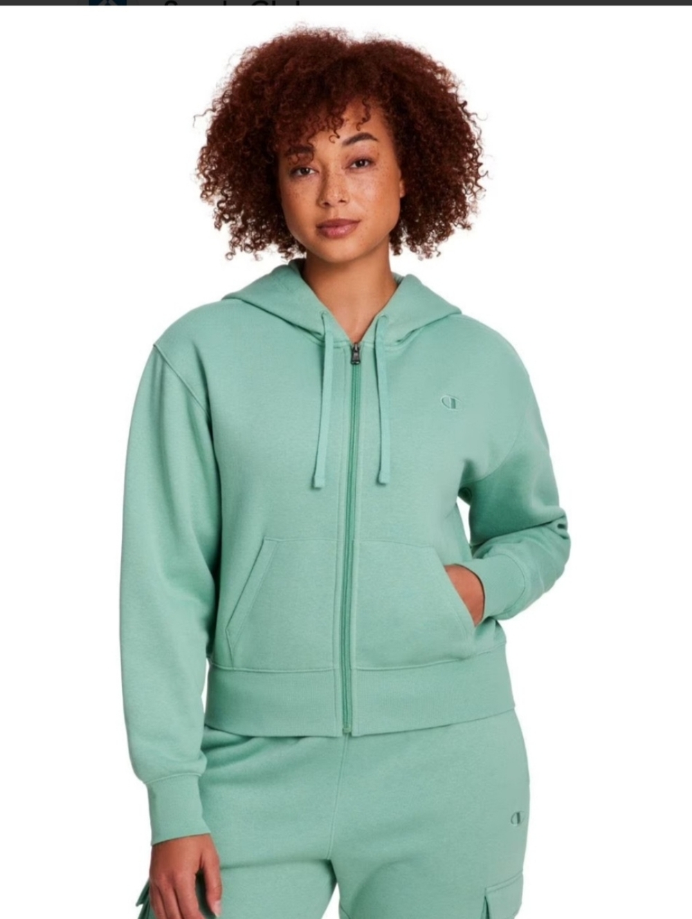 NWT Champion Women's Mint Green Zip Hoodie Size LARGE